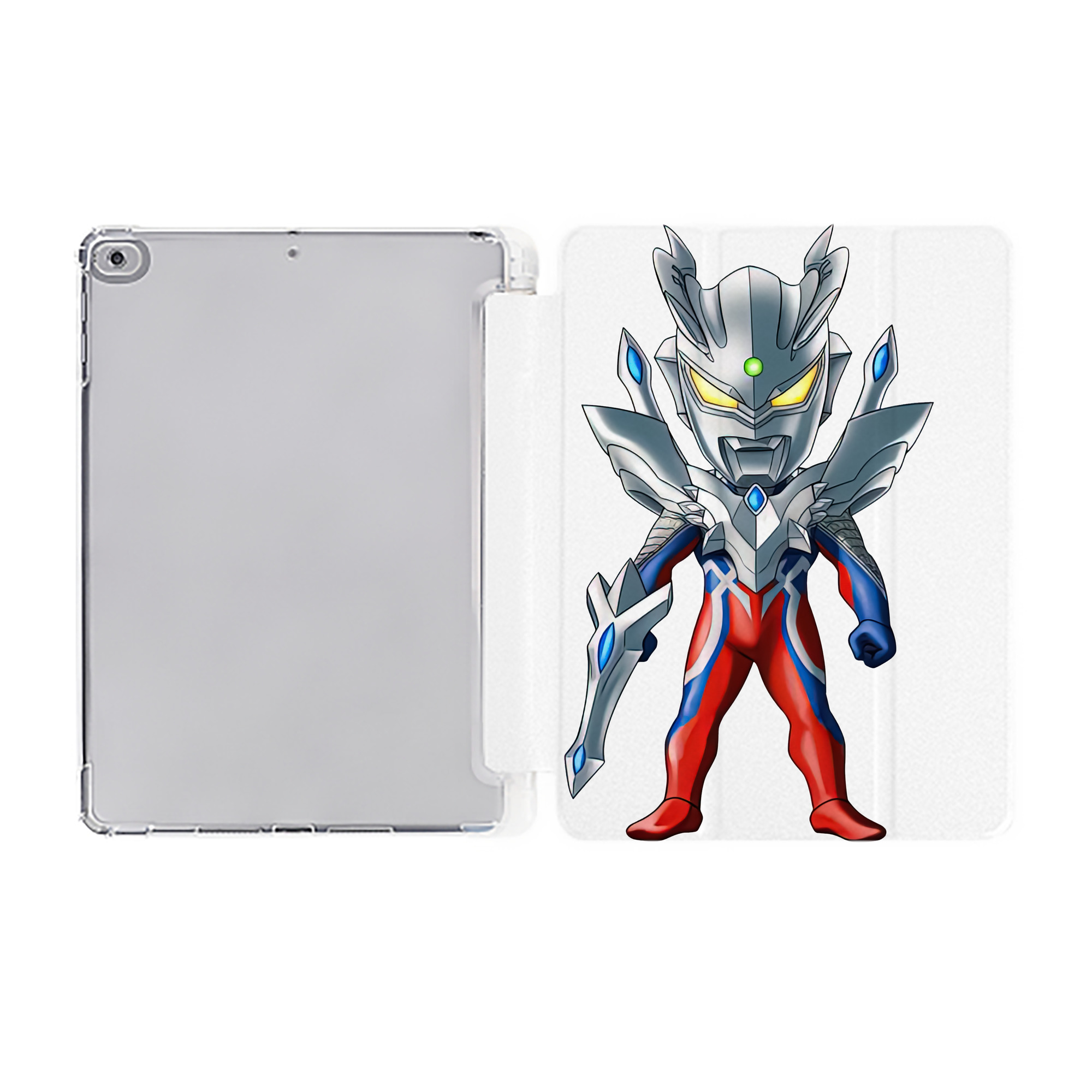 （画像用） ウルトラマン Ultraman IPad ケース ペン収納付き 三つ折りスタンド PUレザー×シリコン 対応機種9.5/10.5/10.9インチ